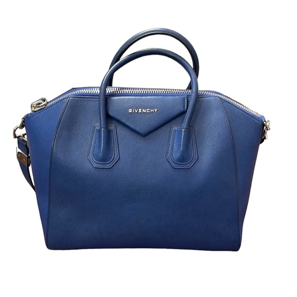 Givenchy Cobalt Blue Antigona Medium Grained Leather Bag Tote and Shoulder Bag - Picture 1 of 10